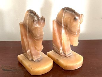 Pair Of Stone Horse Bookends