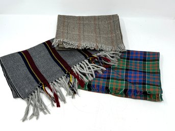 Group Of Vintage Mens Wool Scarves