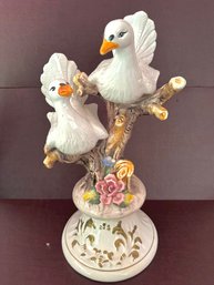 Vintage Ceramic Lovebird Statue