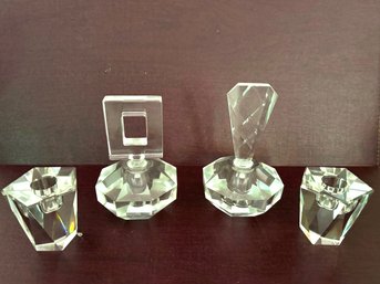 Group Of Crystal Perfume Bottles