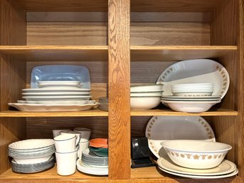 Collection Of Vintage Dishes, Bowls And Trays Including Color-flyte Melmac And Corelle