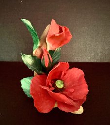 Signed Capodimonte Made In Italy Floral Sculpture