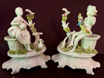 Pair Of Capodimonte Style Figures