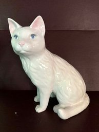 Signed Ceramic Figure Of A Cat