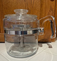 Vintage Mid Century Modern Pyrex Glass And Stainless Steel Coffee Percolator