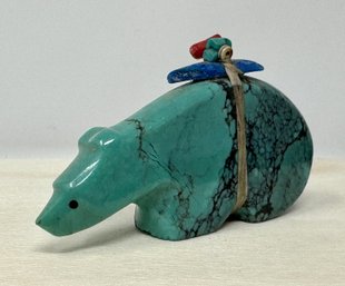 Turquoise Zuni Bear Fetish With Abundant Offering Bundle (P)