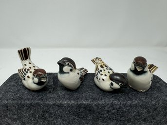 Set Of Vintage Ceramic Bird Figures Made In Japan (EM)