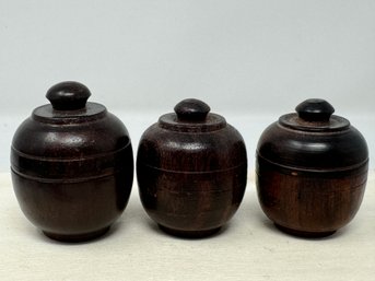 Trio Of Miniature Carved Vessels EQ)