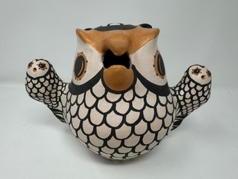 Native American Acoma Pottery Owl Storyteller By H. Antonio