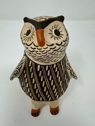 Signed Acoma Pottery Owl - C. Cerno