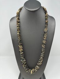 Abalone Shell And Sterling Beaded Navajo Necklace (J16)