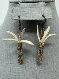 Navajo Beaded Maize / Corn Earrings (J18)