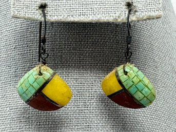 Artisan Made Stone Earrings - Unsigned (J30)