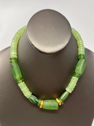 Beautiful Glass Beaded Necklace With Sterling Closure  (J16)