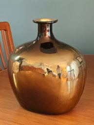 Large Copper Colored Glass Vessel