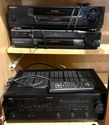 Electronics Lot Including Two VHS Players And Yamaha Receiver RX- V670