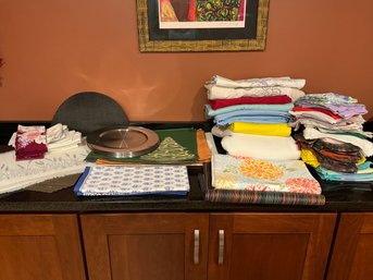 Group Of Various Size Linens And Table Cloths