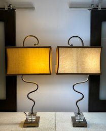 Pair Of Contemporary Table Lamps - Working!