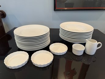 Collection Of Crate And Barrel And Maxwell Williams White Dinnerware