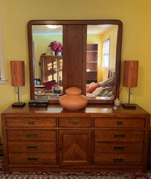 Vintage Mid Century Modern Dresser And Mirror By Stanley