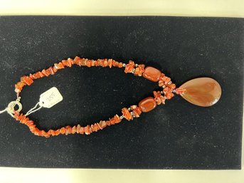 71. Carnelian Nugget Necklace With Pendant