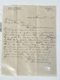 61. Clardy & Canterbury 1895 Hand Written Letter