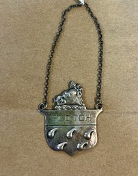 50. American Sterling Silver Decanter Tag