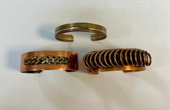 107. Collectors Lot Of Copper Bracelets (3)