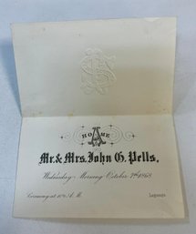 112. 1868 LaGrangeville Invitation With Envelope