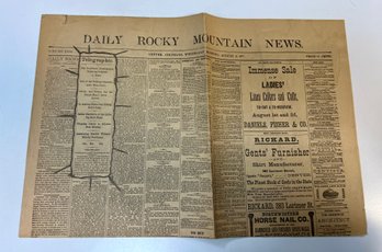 59. 1876 Daily Rocky Mountain Newspaper Sheet