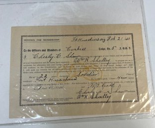 22. 1910 Petition For Membership Document