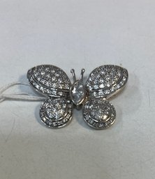 37. Good Quality Sterling And Crystal Butterfly Brooch