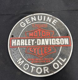 27. Cast Iron Harley Circular Sign