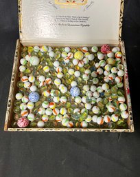 2. Cigar Box Full Of Assorted Marbles