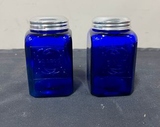 29. Vintage Cobalt Blue Salt And Pepper Shaker Set