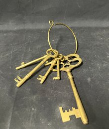 64. Vintage Brass Skeleton Keys