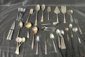 66. Dealers Lot Of Silver-plated Utensils