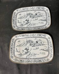 15. MMA Ceramic Chinoiserie Serving Platters (2)