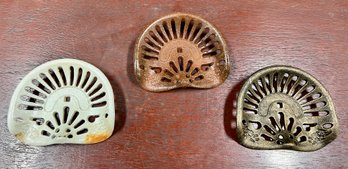 35. Vintage  Small Cast Iron Tractor Seats (3)