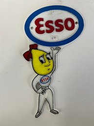 67. Cast Iron Esso Drip Girl Sign