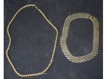 55. Good Quality 'Gold' Mesh Necklace & A Monet