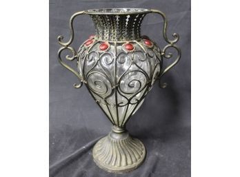 8. Antique Blown Glass Vase With Overlay