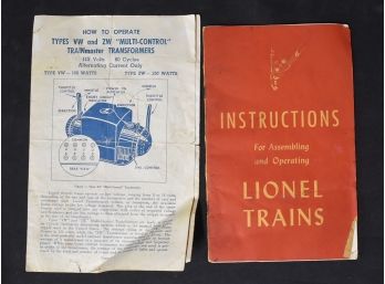 187.  Lionel Train Instruction Booklet