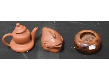 78. Vintage Oriental Terra Cotta Items (3)