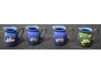 65. Miniature Cloisonne Pitchers (4)