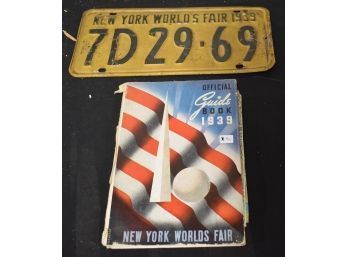 82. 1939 NY World's Fair License Plate & Guide