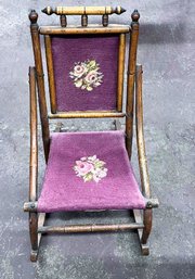 Victorian Child's Needlepoint Rocker: WAY Better-Looking In Real Life