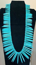 Huge Spiky Turquoise Necklace, Looks Even Better On