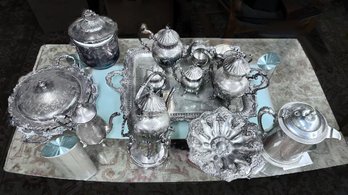 Large Lot Of Vintage/Antique Silverplate Items