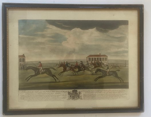 Print Titled 'The PEDIGREE & PERFORMANCES Of The GREY HORSE GIMCRACK,'